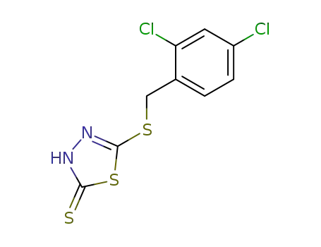 Molecular Structure of 136384-19-5 (5-(2,4-DICHLOROBENZYLTHIO)-2-MERCAPTO-1,3,4-THIADIAZOLE)