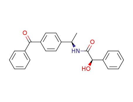 Molecular Structure of 482620-69-9 ((R)-N-[(R)-1-(4-Benzoyl-phenyl)-ethyl]-2-hydroxy-2-phenyl-acetamide)