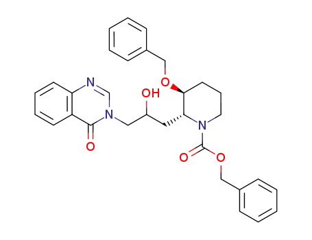 (2R,3S)-3-Benzyloxy-2-[2-hydroxy-3-(4-oxo-4H-quinazolin-3-yl)-propyl]-piperidine-1-carboxylic acid benzyl ester