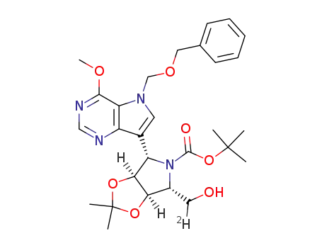 5-[2H]-(1S)-1-C-(5-N-benzyloxymethyl-4-methoxypyrrolo[3,2-d]pyrimidin-7-yl)-N-tert-butoxycarbonyl-1,4-dideoxy-1,4-imino-2,3-O-isopropylidene-D-ribitol