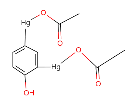 Molecular Structure of 99071-30-4 (Mercury, (4-hydroxy-m-phenylene)bis(acetato-)