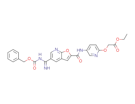 ethyl 5-[5-(benzyloxycarbonylamidino)furo[2,3-b]pyridine-2-carboxamido]-2-pyridyloxyacetate