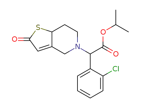 Isopropyl alpha-(2-oxo 2,4,5,6,7,7a-hexahydro thieno [3,2-c] 5-pyridyl)(2-chloro phenyl)-acetate