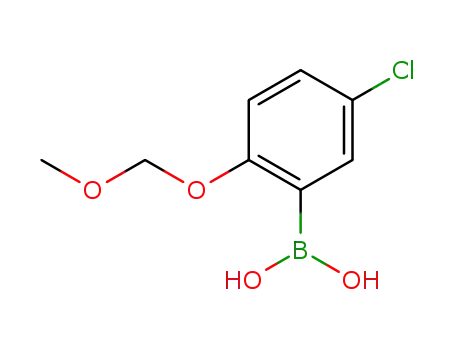 Molecular Structure of 609352-56-9 (5-CHLORO-2-(METHOXYMETHOXY)PHENYLBORONIC ACID)