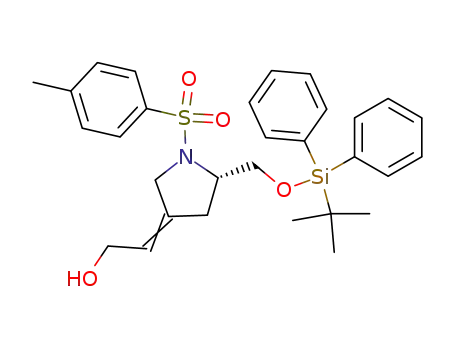 Pyrrolidine,
2-[[[(1,1-dimethylethyl)diphenylsilyl]oxy]methyl]-4-(2-hydroxyethylidene)-
1-[(4-methylphenyl)sulfonyl]-, (2S)-