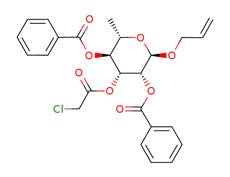 Molecular Structure of 541503-01-9 (allyl 2,4-di-O-benzoyl-3-O-chloroacetyl-α-L-rhamnopyranoside)