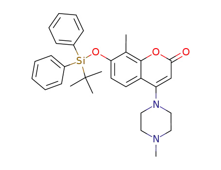 7-[[(1,1-dimethylethyl)diphenylsilyl]oxy]-8-methyl-4-(4-methyl-1-piperazinyl)-2H-1-benzopyran-2-one