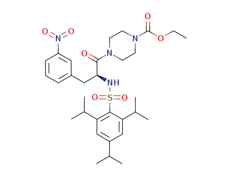 1-Piperazinecarboxylic acid,
4-[(2S)-3-(3-nitrophenyl)-1-oxo-2-[[[2,4,6-tris(1-methylethyl)phenyl]sulfon
yl]amino]propyl]-, ethyl ester