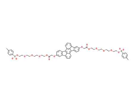 Molecular Structure of 313946-57-5 ({5-[2-(2-{2-[2-(toluene-4-sulfonyloxy)-ethoxy]-ethoxy}-ethoxy)-ethoxycarbonylmethoxy]-rubicen-12-yloxy}-acetic acid 2-(2-{2-[2-(toluene-4-sulfonyloxy)-ethoxy]-ethoxy}-ethoxy)-ethyl ester)