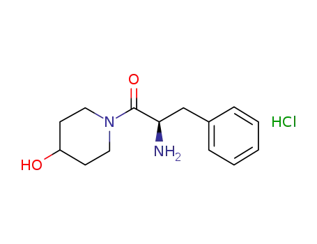 Molecular Structure of 1236254-62-8 (2-Amino-1-(4-hydroxy-1-piperidinyl)-3-phenyl-1-propanone hydrochloride)