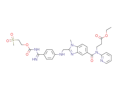 1-Methyl-2-[N-[4-[N-(2-methylsulphonyl-ethyloxycarbonyl)amidino]-phenyl]-aminomethyl]-benzimidazol-5-yl-carboxylic acid-N-(2-pyridyl)-N-(2-ethoxycarbonylethyl)-amide