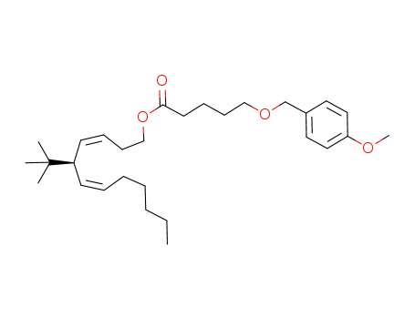 Molecular Structure of 443285-22-1 (Pentanoic acid, 5-[(4-methoxyphenyl)methoxy]-,
(3Z,5R,6Z)-5-(1,1-dimethylethyl)-3,6-dodecadienyl ester)