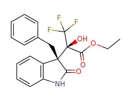 Molecular Structure of 1003321-20-7 ((2R,3R)-ethyl 2-(3-benzyl-2-oxoindolin-3-yl)-3,3,3-trifluoro-2-hydroxypropanoate)