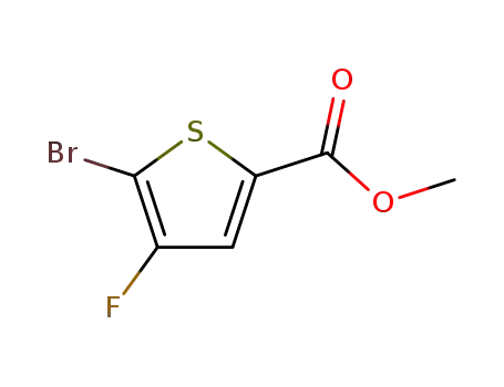 Molecular Structure of 395664-59-2 (2-Thiophenecarboxylic acid, 5-bromo-4-fluoro-, methyl ester)