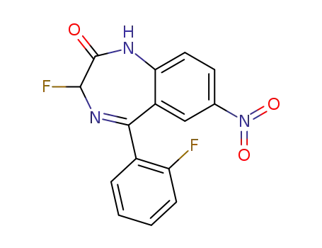 Molecular Structure of 60628-63-9 (3-fluoro-5-o-fluorophenyl-7-nitro-2,3-dihydro-1H-1,4-benzodiazepin-2-one)