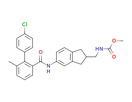 Carbamic acid,
[[5-[[(4'-chloro-6-methyl[1,1'-biphenyl]-2-yl)carbonyl]amino]-2,3-dihydro-
1H-inden-2-yl]methyl]-, methyl ester