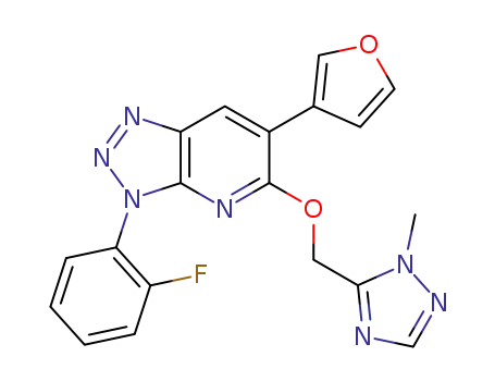 3-(2-fluorophenyl)-6-(furan-3-yl)-5-(2-methyl-2H-1,2,4-triazol-3-ylmethoxy)-1,2,3-triazolo[4,5-b]pyridine