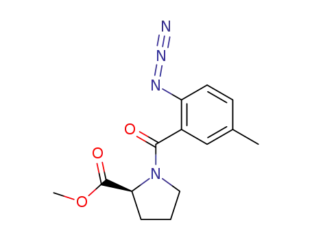 Molecular Structure of 182277-10-7 (L-Proline, 1-(2-azido-5-methylbenzoyl)-, methyl ester)