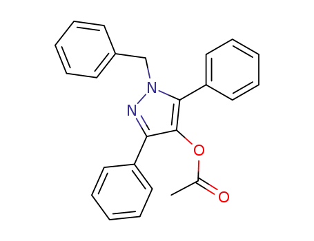 1H-Pyrazol-4-ol, 3,5-diphenyl-1-(phenylmethyl)-, acetate (ester)