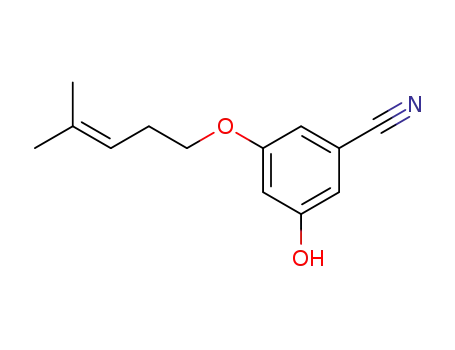 Molecular Structure of 361519-77-9 (3-hydroxy-5-(4-methyl-pent-3-enyloxy)-benzonitrile)