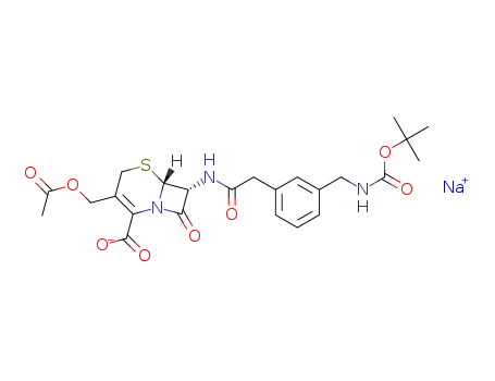 7-(3-N-t-butoxycarbonylaminomethylphenylacetamido)cephalosporanic acid sodium salt