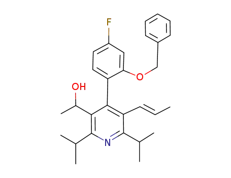 Molecular Structure of 503559-84-0 (4-[4-Fluoro-2-(phenylmethoxy)phenyl]-α-methyl-2,6-bis(1-methylethyl)-5-(1-propen-1-yl)-3-Pyridinemethanol)