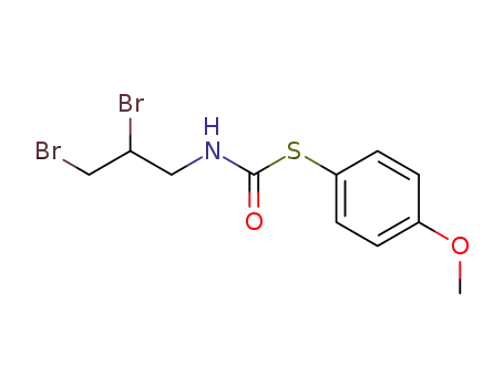 Molecular Structure of 64501-82-2 (Carbamothioic acid, (2,3-dibromopropyl)-, S-(4-methoxyphenyl) ester)