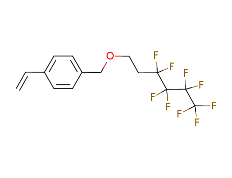 Molecular Structure of 117767-64-3 (Benzene, 1-ethenyl-4-[[(3,3,4,4,5,5,6,6,6-nonafluorohexyl)oxy]methyl]-)