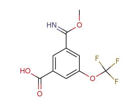 Molecular Structure of 453565-92-9 (Benzoic acid, 3-(iminomethoxymethyl)-5-(trifluoromethoxy)-)