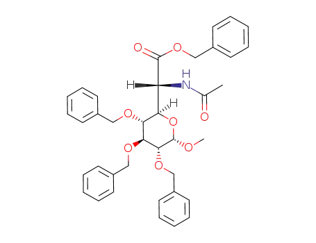 Methyl 6-(N-acetylamino)-2,3,4-tri-O-benzyl-6-deoxy-L-glycero-α-D-gluco-heptopyranosiduronic acid benzyl ester