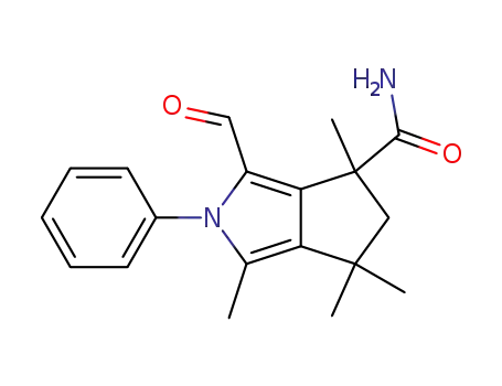 Molecular Structure of 54610-35-4 (Cyclopenta[c]pyrrole-4-carboxamide,
3-formyl-2,4,5,6-tetrahydro-1,4,6,6-tetramethyl-2-phenyl-)