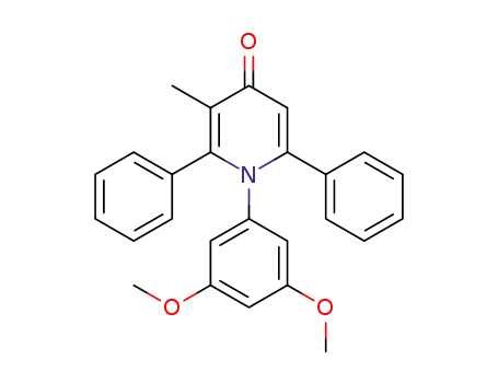 Molecular Structure of 114256-88-1 (4(1H)-Pyridinone, 1-(3,5-dimethoxyphenyl)-3-methyl-2,6-diphenyl-)