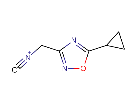Molecular Structure of 106447-64-7 (1,2,4-Oxadiazole, 5-cyclopropyl-3-(isocyanomethyl)-)