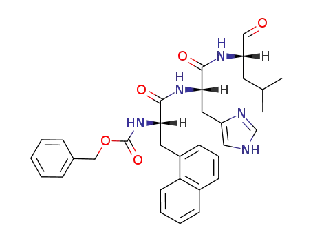 Molecular Structure of 89435-66-5 (L-Histidinamide,
3-(1-naphthalenyl)-N-[(phenylmethoxy)carbonyl]-L-alanyl-N-(1-formyl-3-
methylbutyl)-, (S)-)