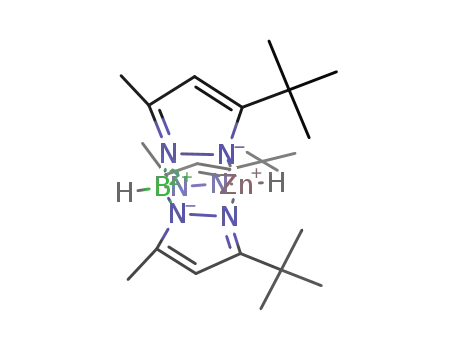 Molecular Structure of 220342-04-1 ((HB(C<sub>3</sub>H(CH<sub>3</sub>)(C(CH<sub>3</sub>)3)N<sub>2</sub>)3)ZnH)