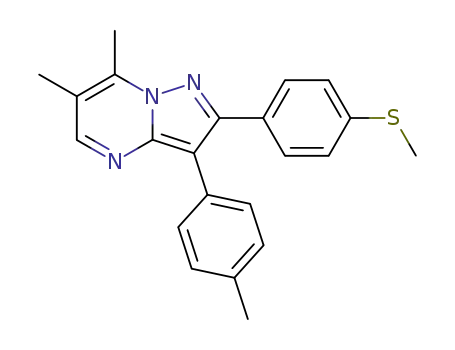 6,7-dimethyl-2-(4-methylsulfanyl-phenyl)-3-<i>p</i>-tolyl-pyrazolo[1,5-<i>a</i>]pyrimidine