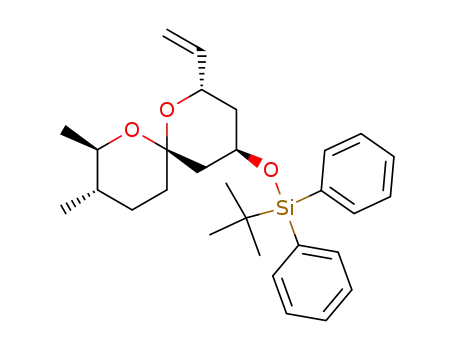 Molecular Structure of 104996-38-5 ((2S,4R,6S,8R,9S)-4-<(tert-butyldiphenylsilyl)oxy>-8,9-dimethyl-2-ethenyl-1,7-dioxaspiro<5.5>undecane)