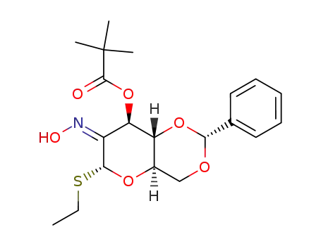 Molecular Structure of 382614-41-7 (ethyl 2-deoxy-2-oximino-3-O-pivaloyl-4,6-O-benzylidene-1-thio-α-D-glucopyranoside)