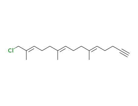 Molecular Structure of 104465-90-9 (5,9,13-Pentadecatrien-1-yne, 15-chloro-6,10,14-trimethyl-, (E,E,E)-)