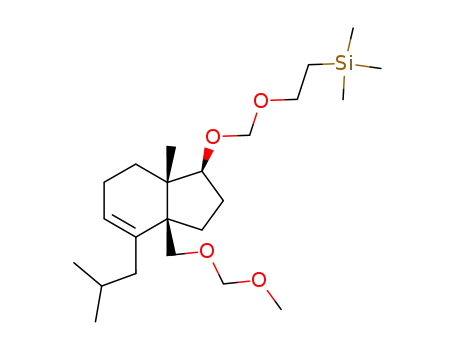 Molecular Structure of 107820-11-1 (trimethyl<2-<<<(1S,3aS,7aS)-3a,6,7,7a-tetrahydro-4-isobutyl-3a-(methoxymethoxy)-7a-methyl-1-indanyl>oxy>methoxy>ethyl>silane)