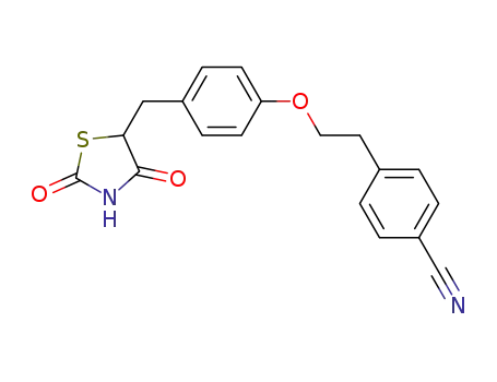Molecular Structure of 218138-75-1 (5-([4-[2-(4-Cyanophenyl)ethoxy]phenyl]methyl)thiazolidine-2,4-dione)