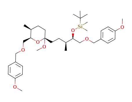 tert-Butyl-{(1R,2S)-1-(4-methoxy-benzyloxymethyl)-4-[(2S,5S,6R)-2-methoxy-6-(4-methoxy-benzyloxymethyl)-5-methyl-tetrahydro-pyran-2-yl]-2-methyl-butoxy}-dimethyl-silane