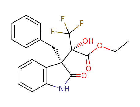 Molecular Structure of 1003321-09-2 ((2S,3S)-ethyl 2-(3-benzyl-2-oxoindolin-3-yl)-3,3,3-trifluoro-2-hydroxypropanoate)