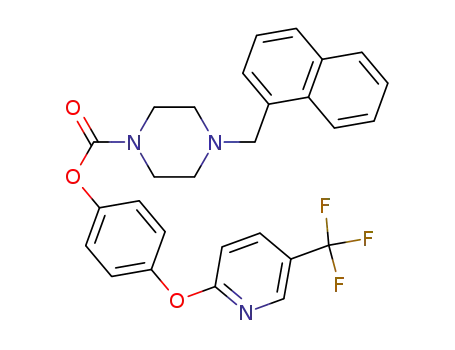 4-Naphthalen-1-ylmethyl-piperazine-1-carboxylic acid 4-(5-trifluoromethyl-pyridin-2-yloxy)-phenyl ester