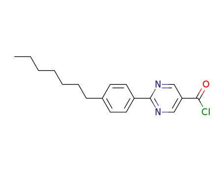 Molecular Structure of 59855-45-7 (5-Pyrimidinecarbonyl chloride, 2-(4-heptylphenyl)-)