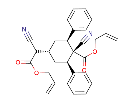 Molecular Structure of 1017572-22-3 (4-(allyloxycarbonyl-cyano-methyl)-1-cyano-2,6-diphenyl-cyclohexanecarboxylic acid allyl ester)