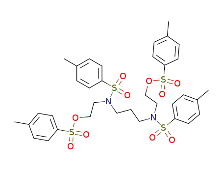 Molecular Structure of 78668-23-2 (Benzenesulfonamide,
N,N'-1,3-propanediylbis[4-methyl-N-[2-[[(4-methylphenyl)sulfonyl]oxy]eth
yl]-)