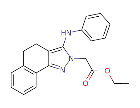 Molecular Structure of 301644-15-5 ((3-phenylamino-4,5-dihydro-benzo[<i>g</i>]indazol-2-yl)-acetic acid ethyl ester)