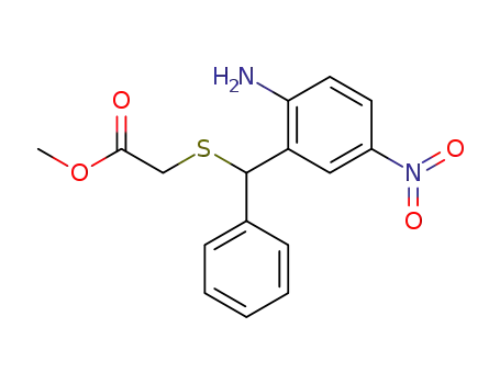 Acetic acid, [[(2-amino-5-nitrophenyl)phenylmethyl]thio]-, methyl ester