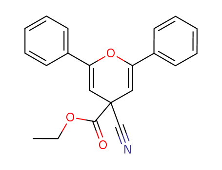 4H-Pyran-4-carboxylic acid, 4-cyano-2,6-diphenyl-, ethyl ester